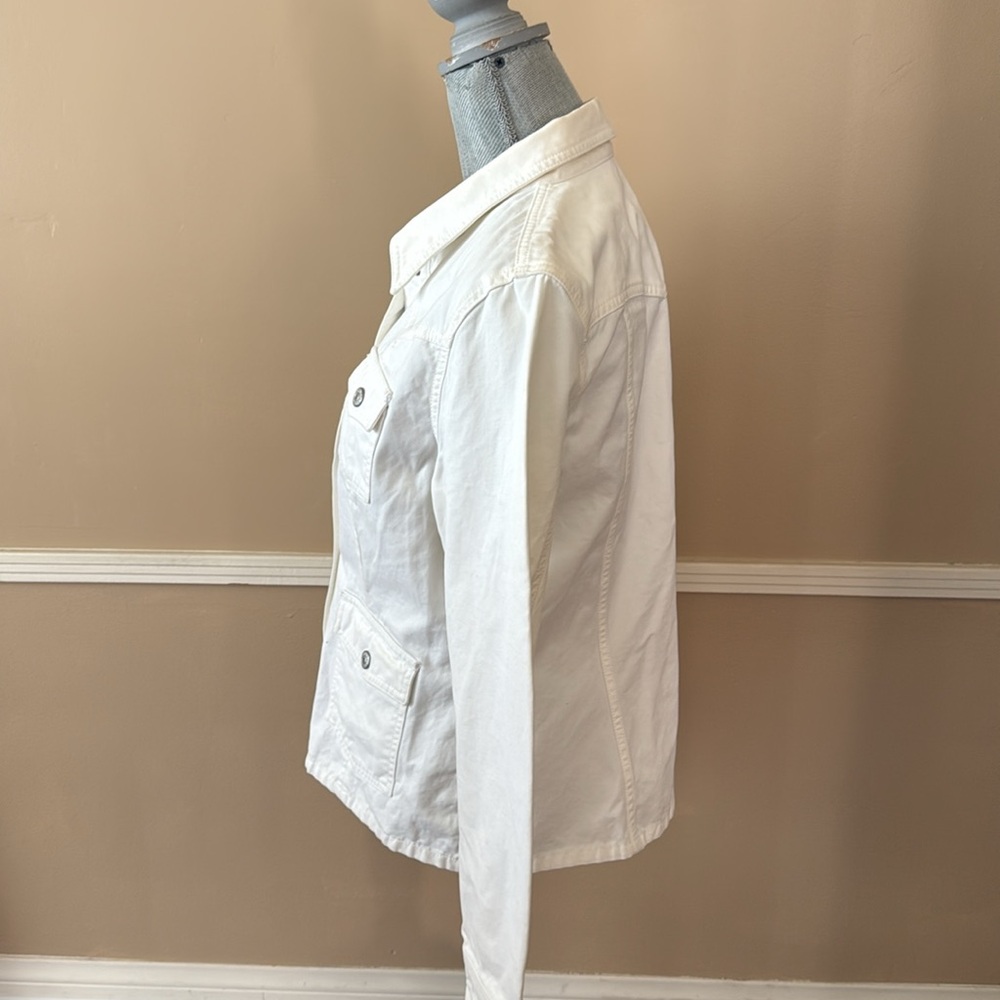 Gap White Button-Up Jacket With Pockets Size Medi… - image 4